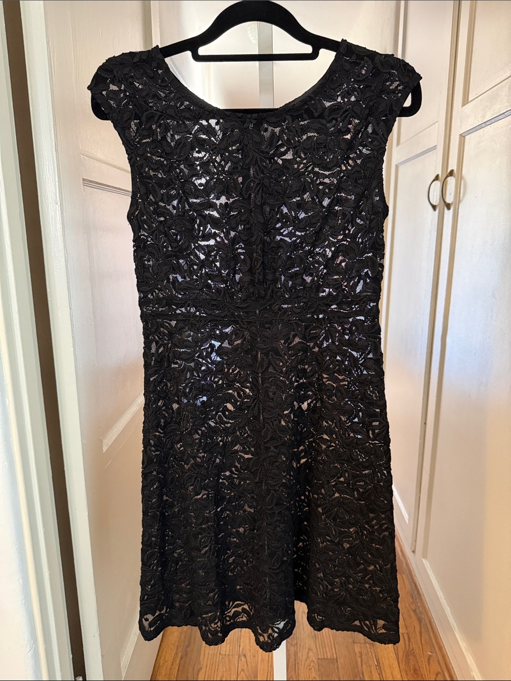 INC International Concepts Black Floral Lace Fit & Flare Dress